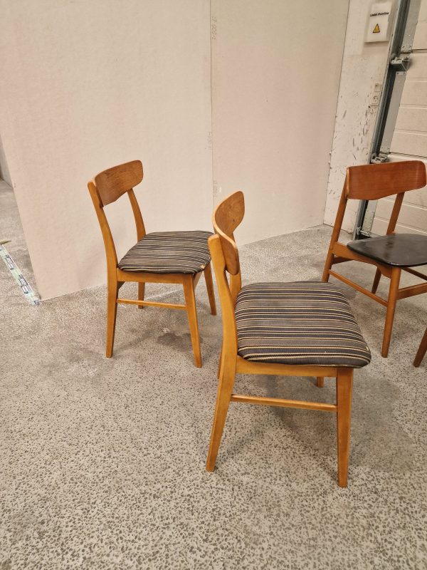 2x2 spisestole, teak og bøg