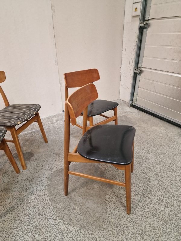 2x2 spisestole, teak og bøg