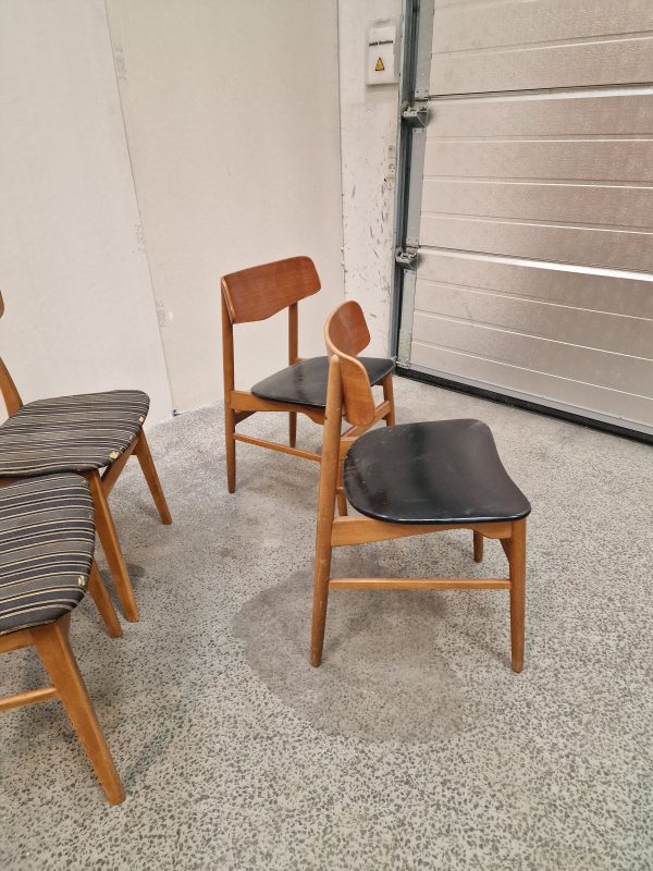 2x2 spisestole, teak og bøg