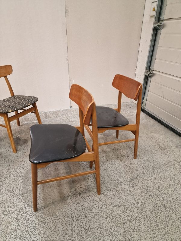 2x2 spisestole, teak og bøg