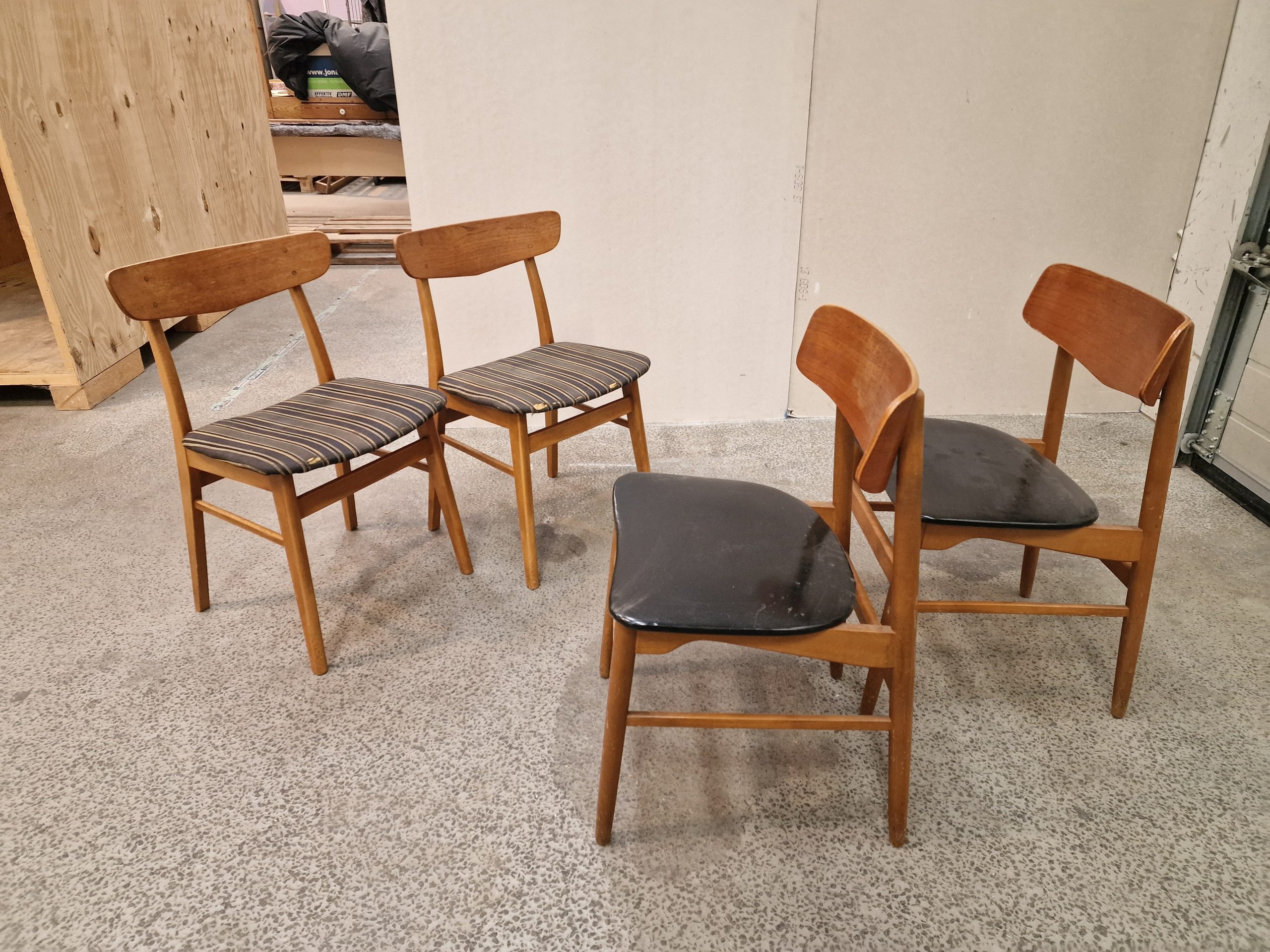 2x2 spisestole, teak og bøg - Image 12