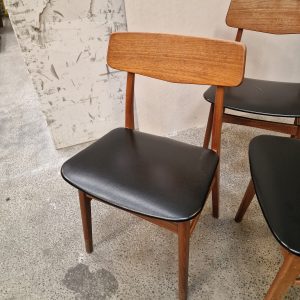 Fem spisestole i teak med skai - Image 3