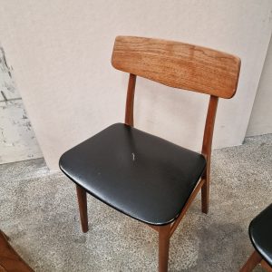 Fem spisestole i teak med skai - Image 5