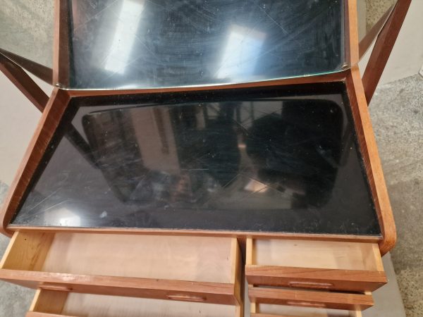 Sminkebord med vipbart spejl, teak