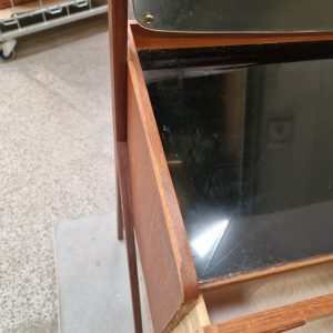 Sminkebord med vipbart spejl, teak - Image 11