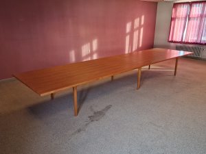 Konferencebord i to dele, teak, Bjerringbro Savværk