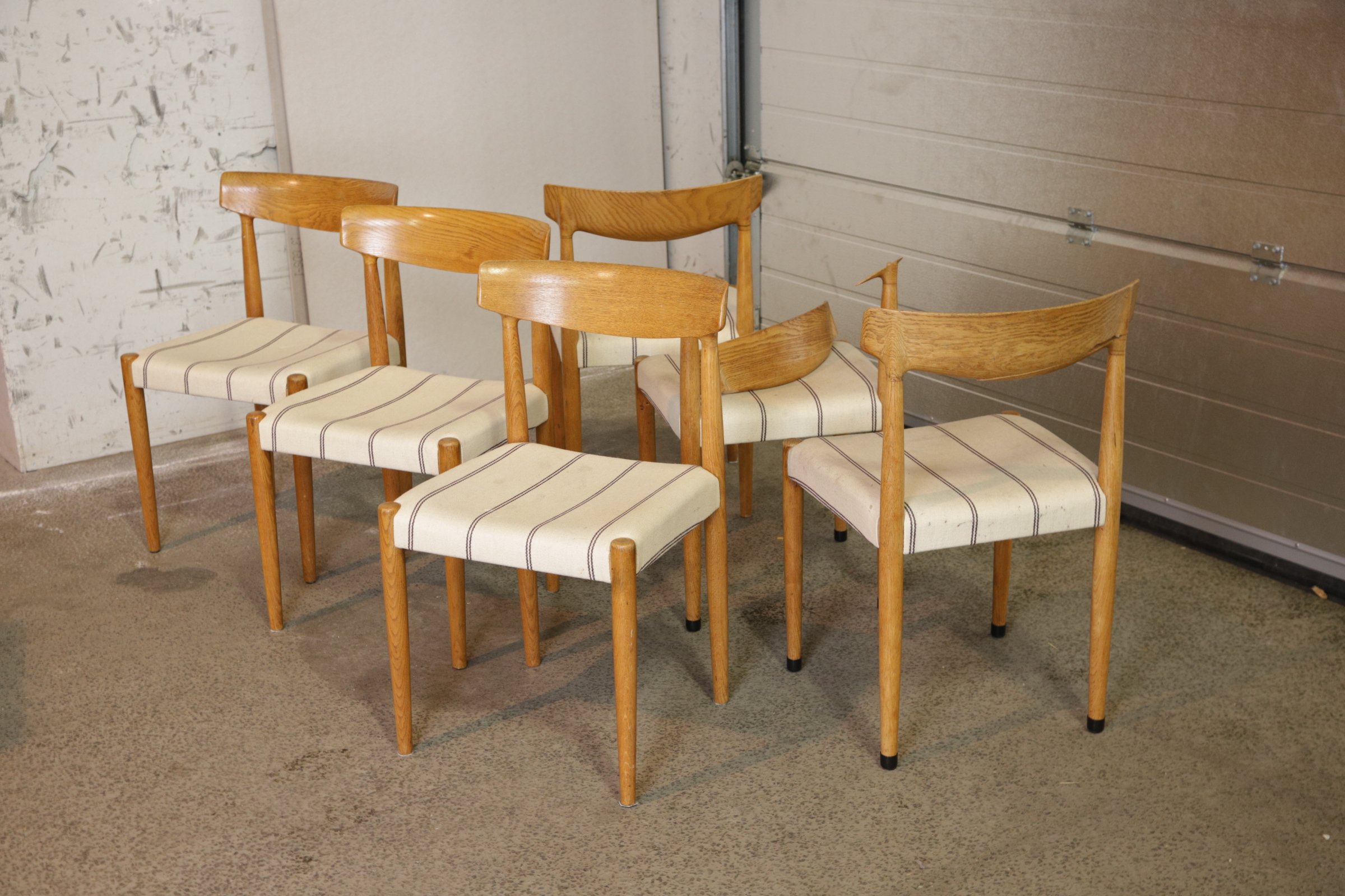 Seks stk spisestole i massiv egetræ, Knud Færch model 343