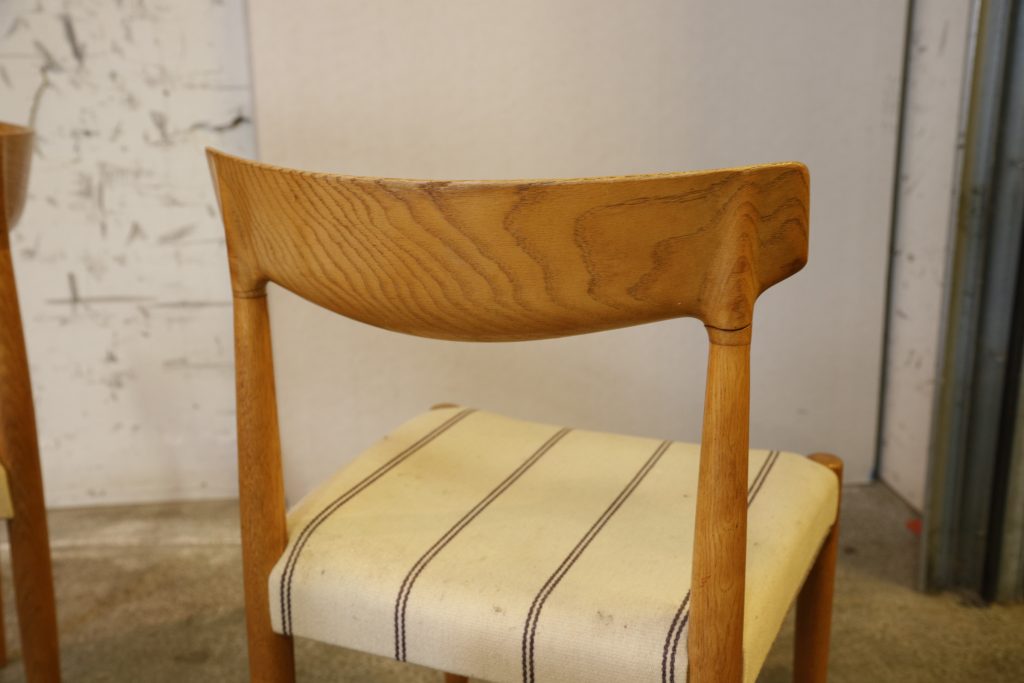 Seks stk spisestole i massiv egetræ, Knud Færch model 343