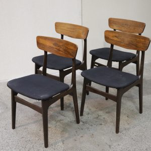 Fire spisestole, palisander, Schiønning & Elgaard