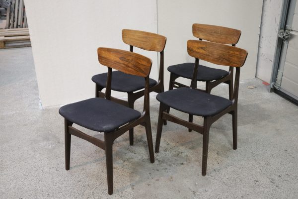 Fire spisestole, palisander, Schiønning & Elgaard