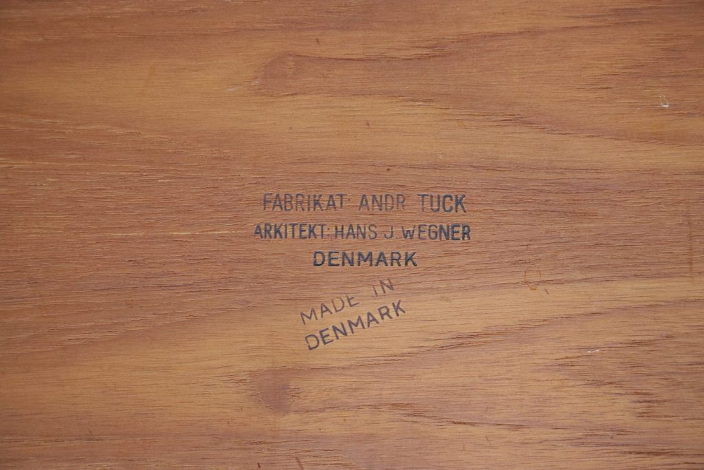 Sybord i massiv teaktræ og egetræ, GETAMA, Hans J. Wegner, model AT33