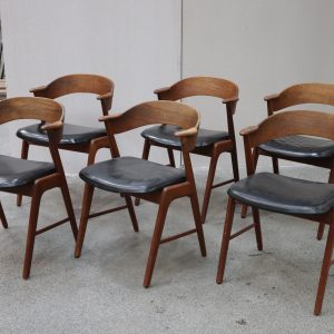 Seks spisestole i teak, Kai Kristiansen model 32 - Image 2