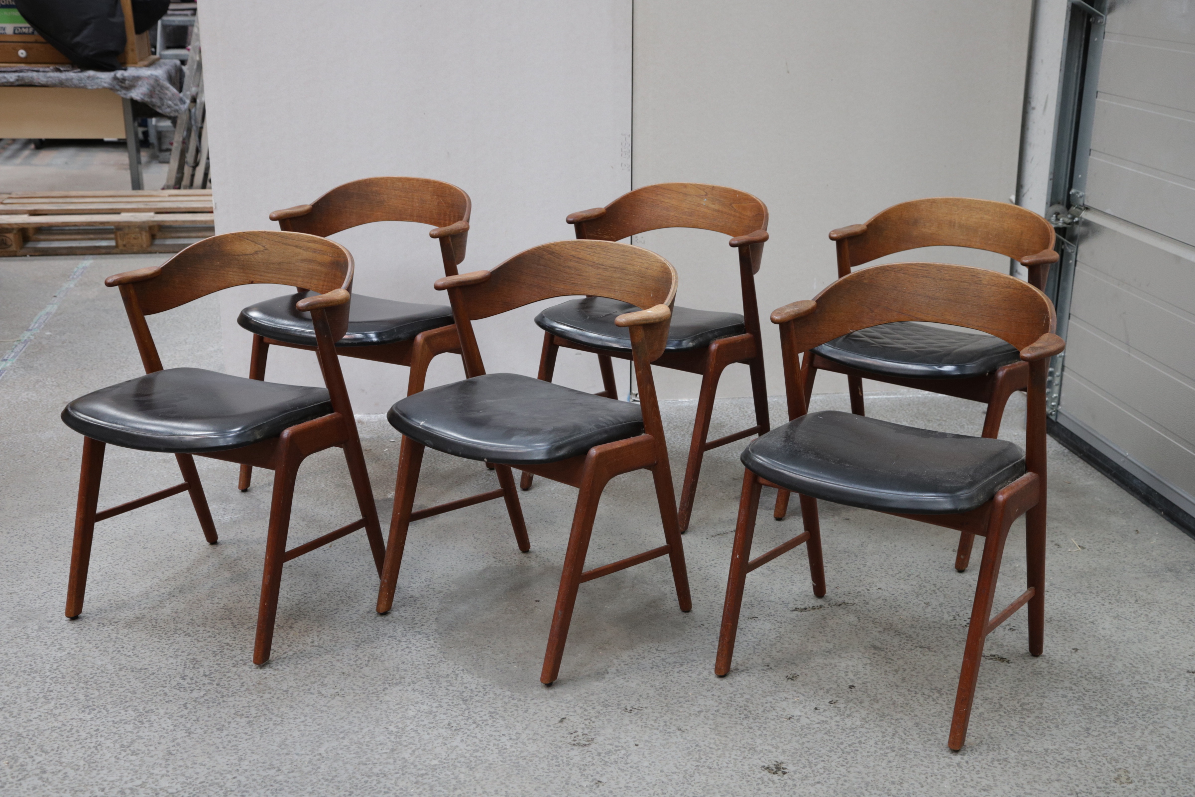 Seks spisestole i teak, Kai Kristiansen model 32 - Image 2