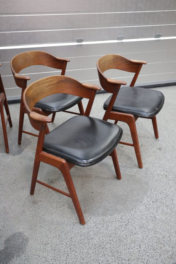 Seks spisestole i teak, Kai Kristiansen model 32