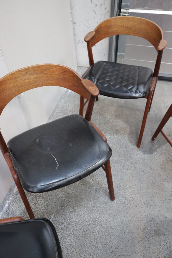 Seks spisestole i teak, Kai Kristiansen model 32