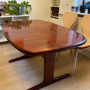 Ovalt spisebord med tillægsplader, palisander, Skovby