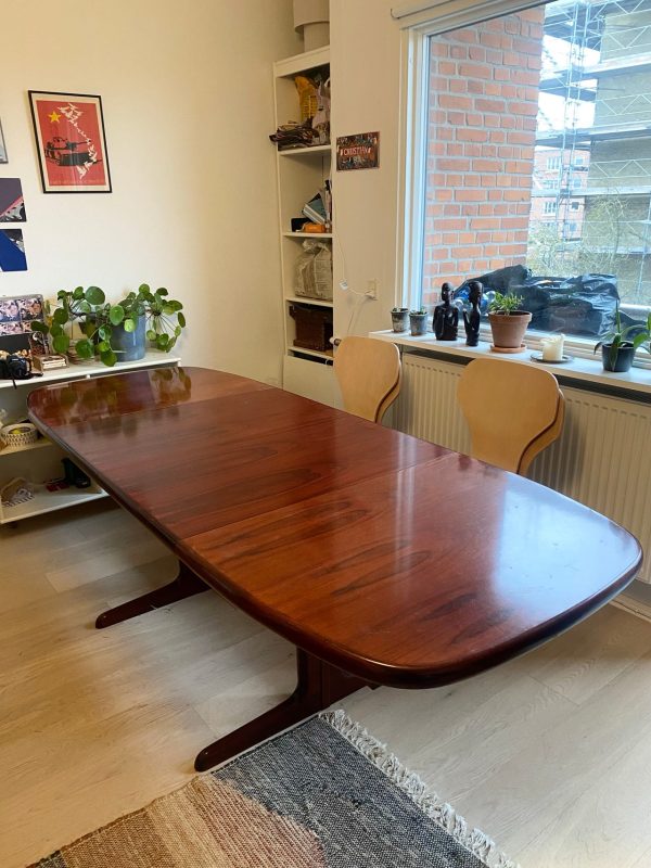 Ovalt spisebord med tillægsplader, palisander, Skovby