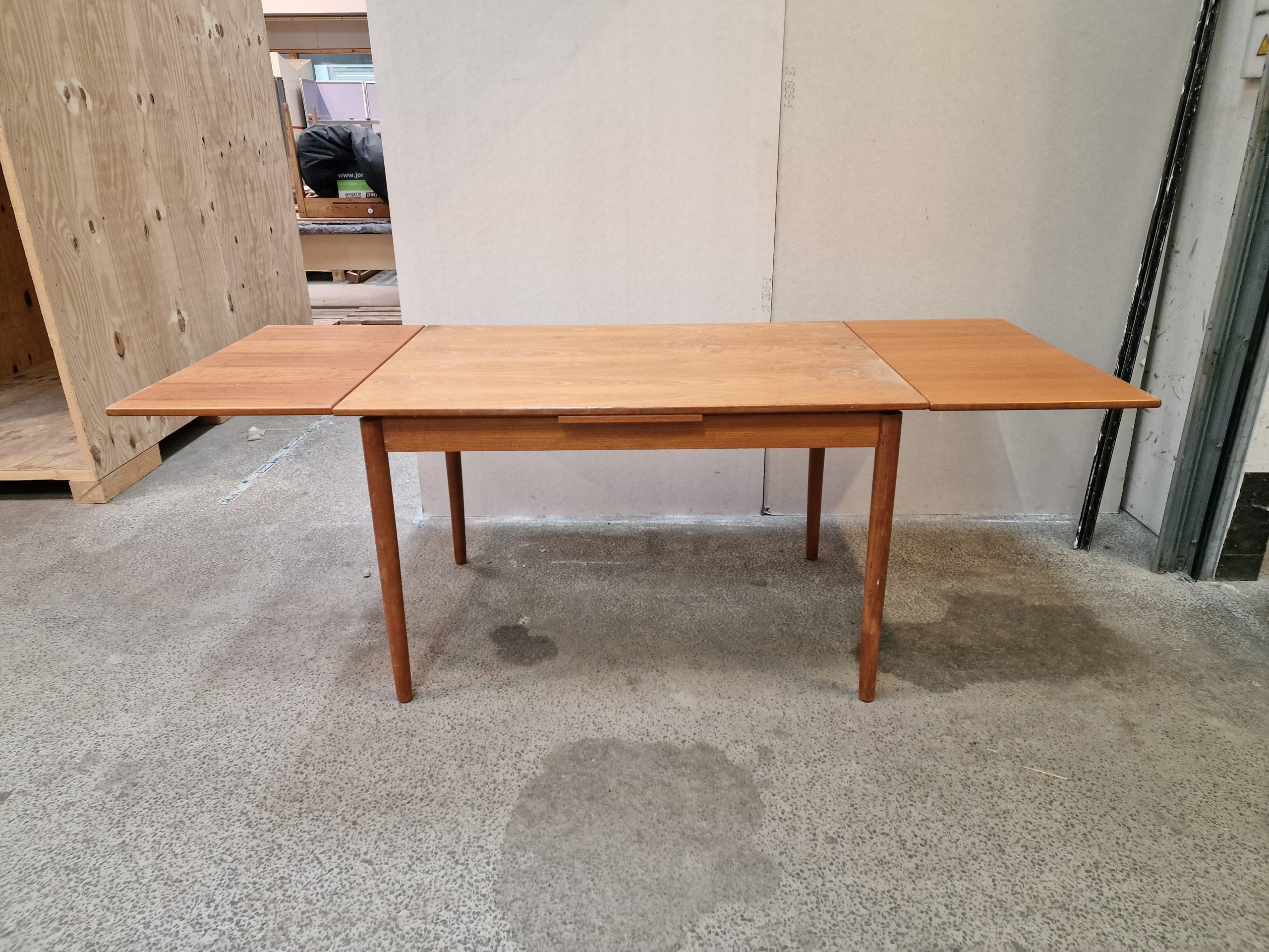 Spisebord med hollandsk udtræk, teak