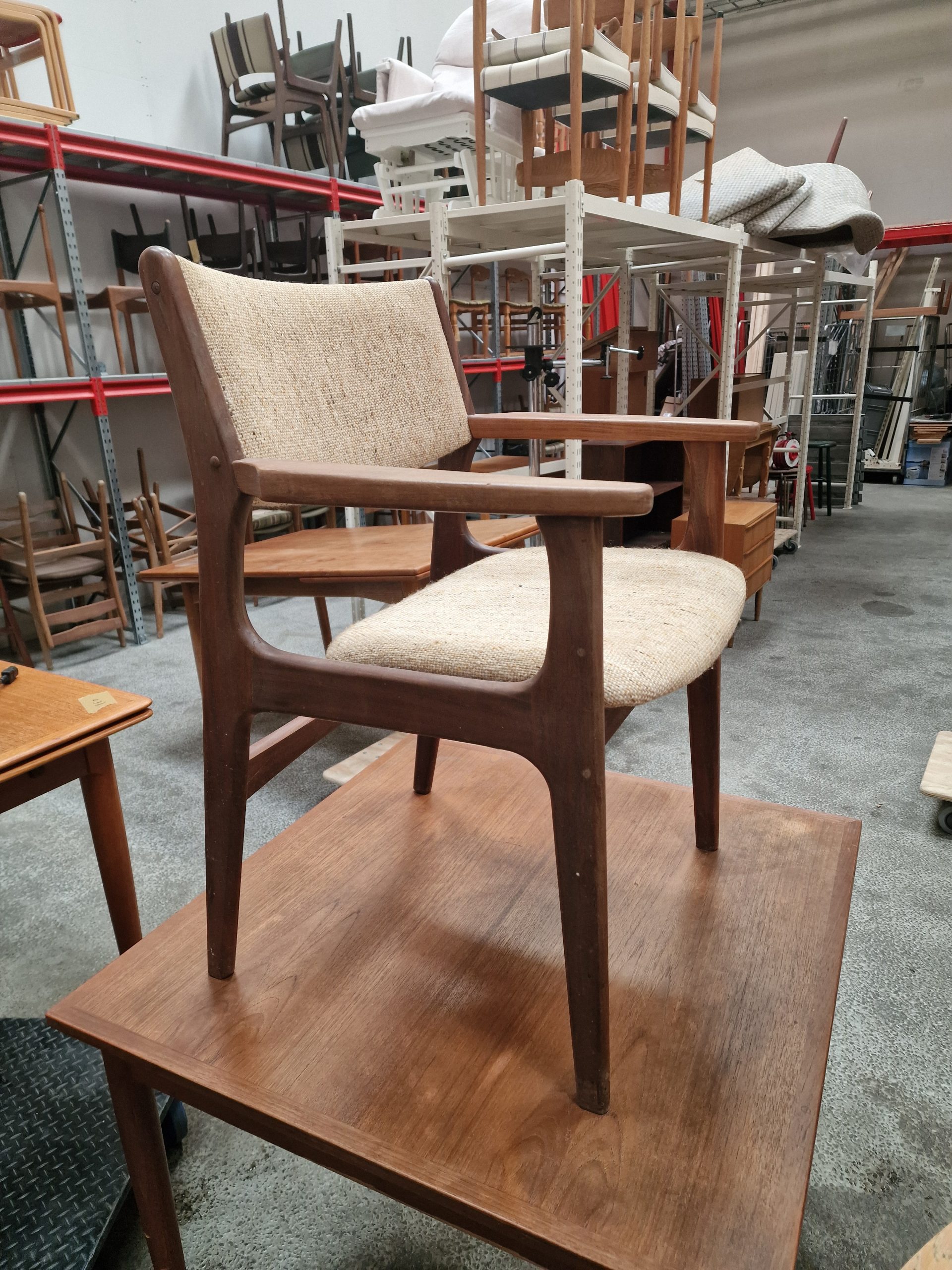 Armstol, massiv teak, Erik Buch