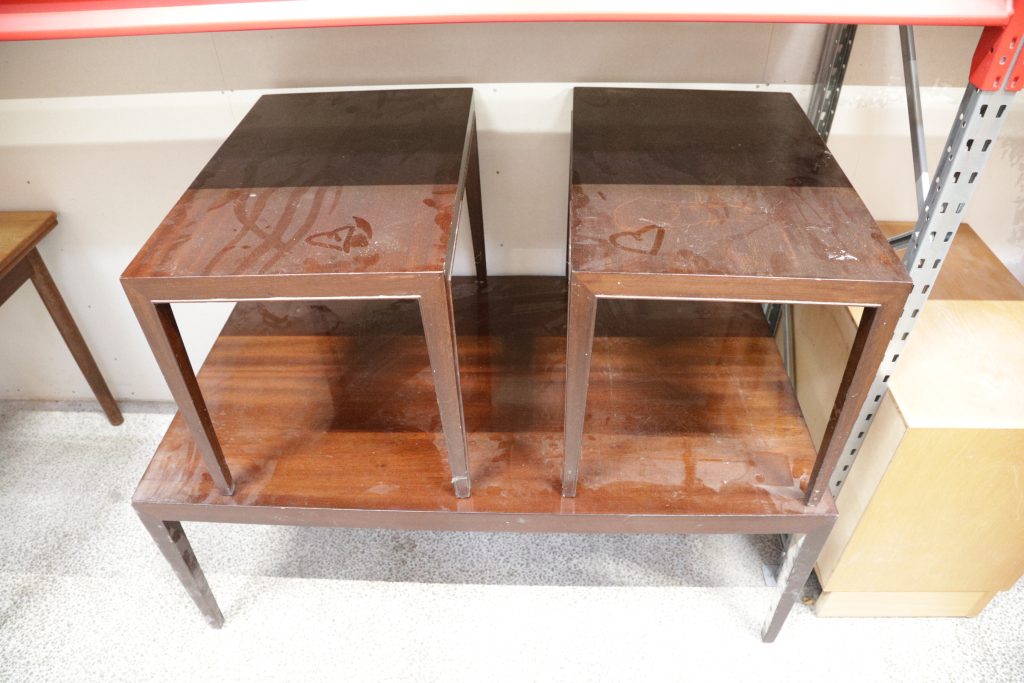 Severin Hansen sofabord og sideborde, lakeret mahogni