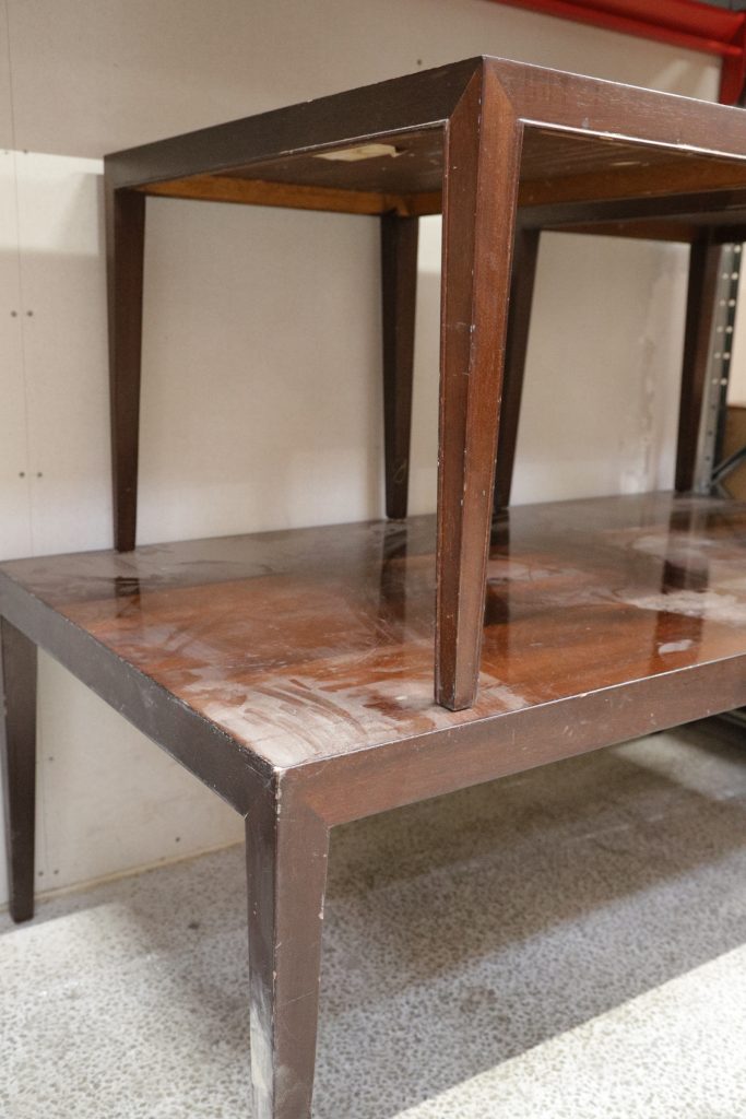 Severin Hansen sofabord og sideborde, lakeret mahogni