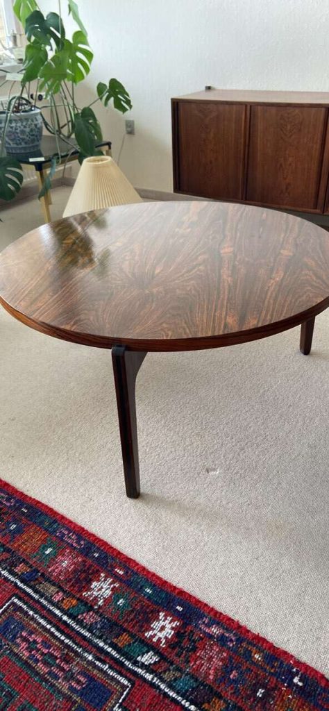 Rundt sofabord, palisander, Sven Ellekær