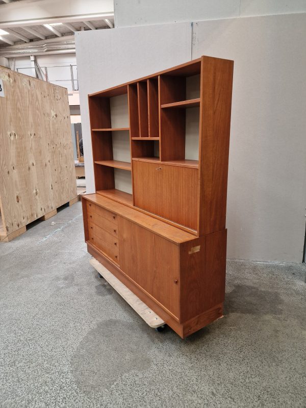 Skænk og bogreol med klap, teak