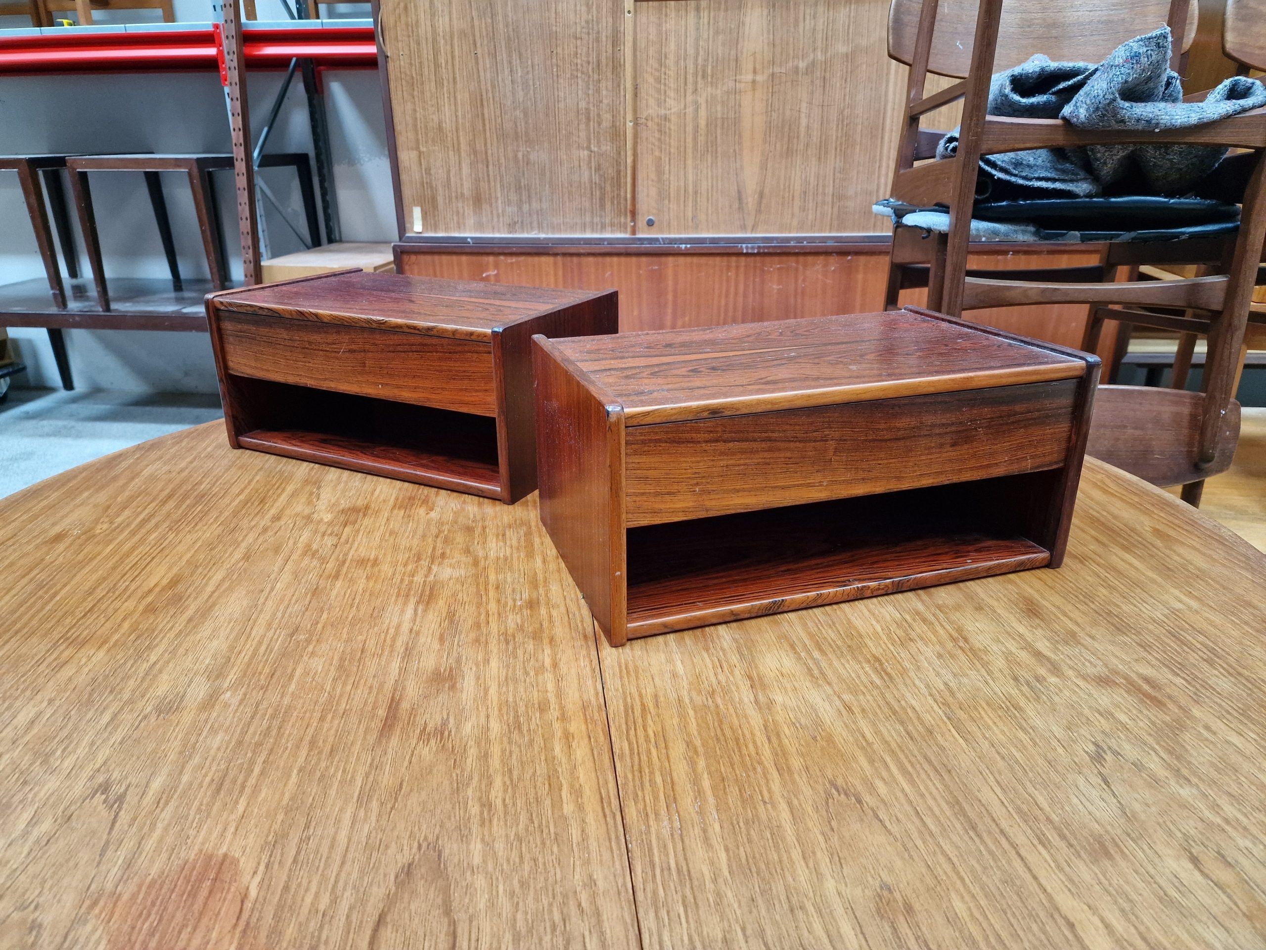 Sæt natborde med skuffe i palisander