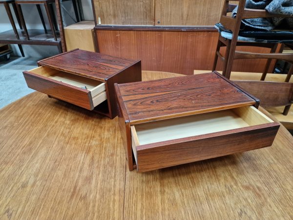 Sæt natborde med skuffe i palisander