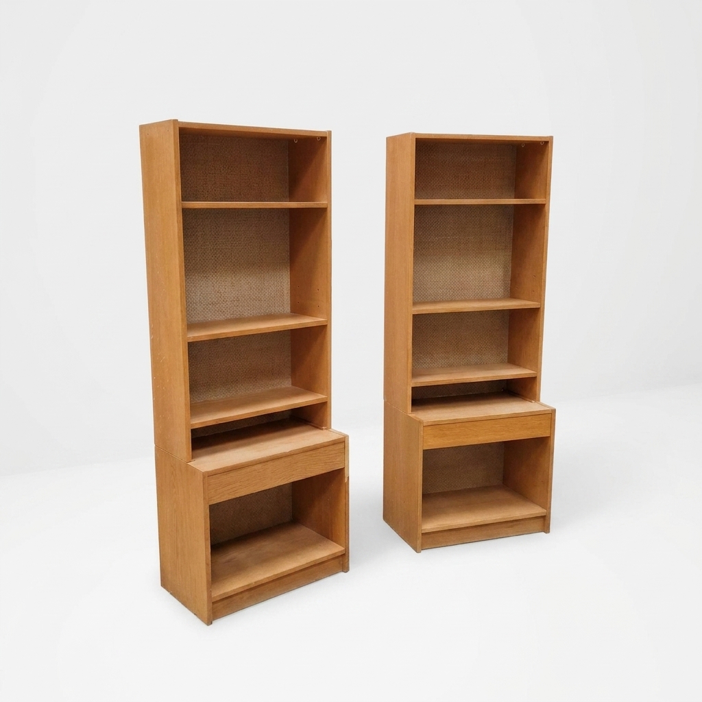 2 smalle reoler/natborde, egetræ