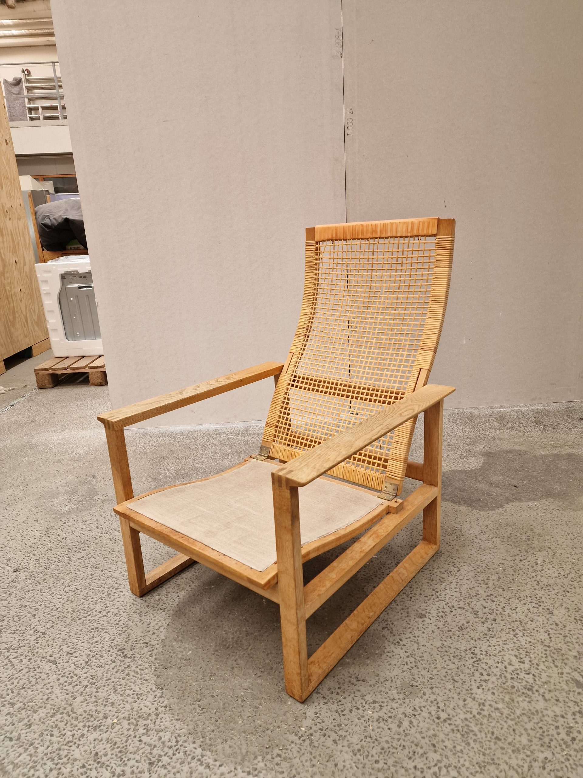 Børge Mogensen Slædestol egetræ og flet