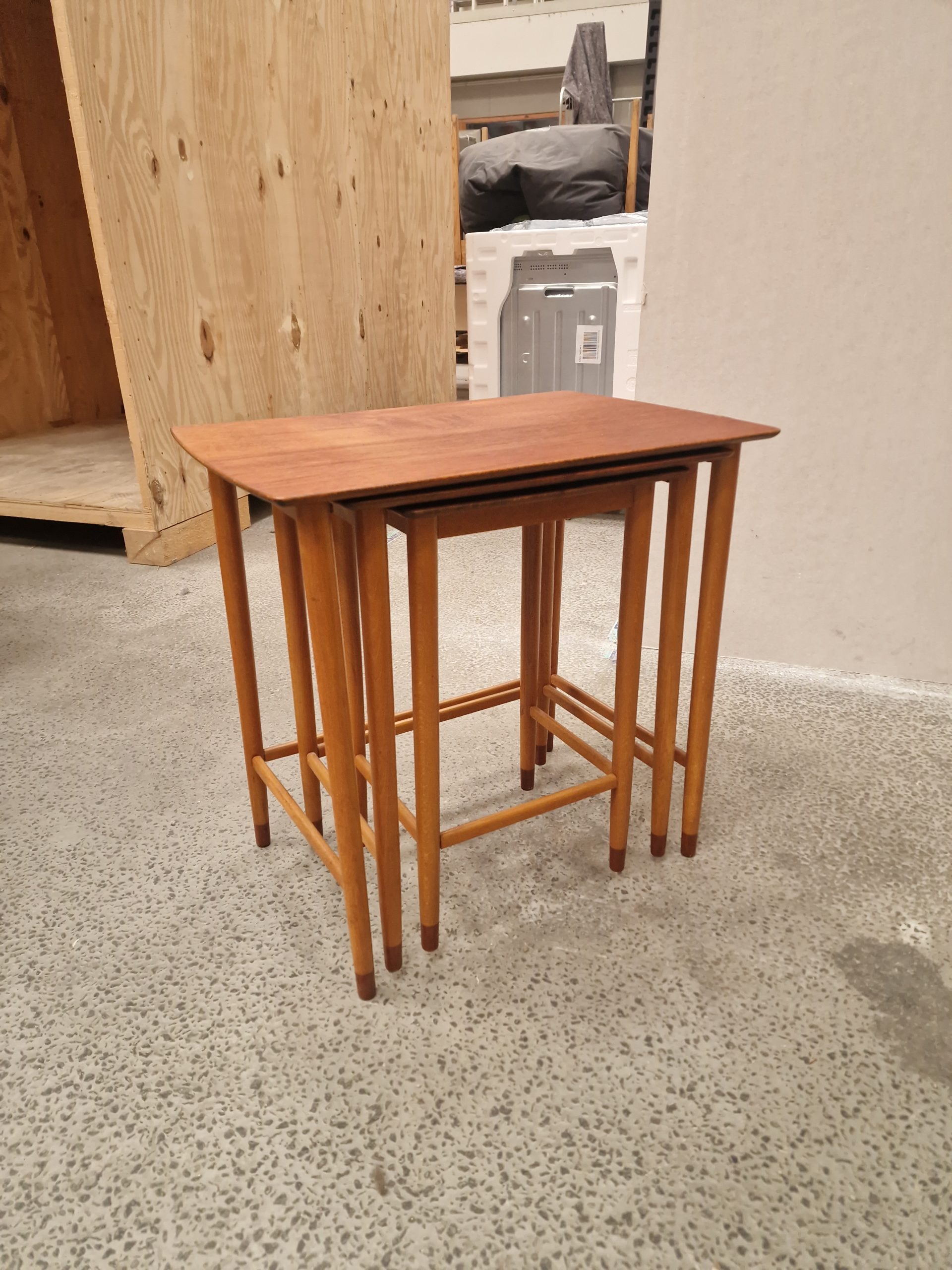 Indskudsborde, teak og bøg, Børge Mogensen