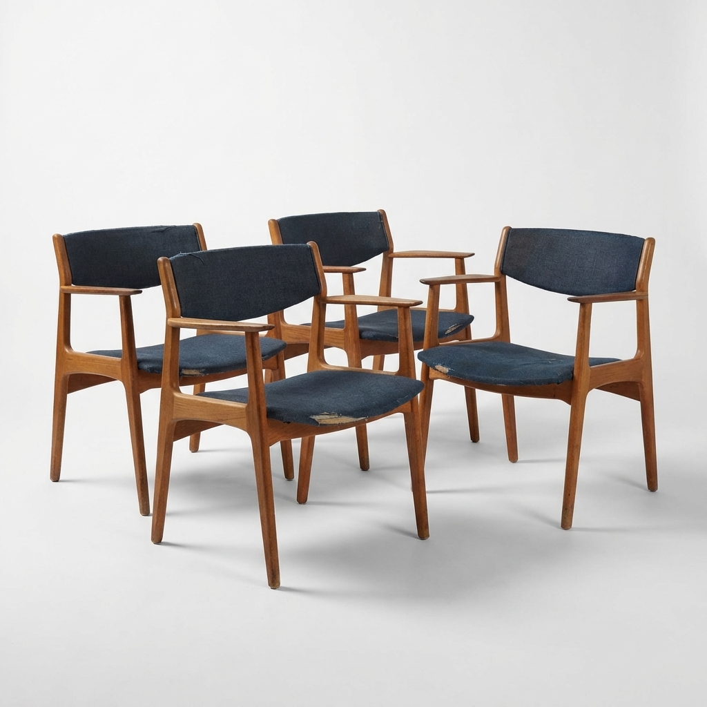 4 stk Henning Kjærnulf armstole af teak model 317/318