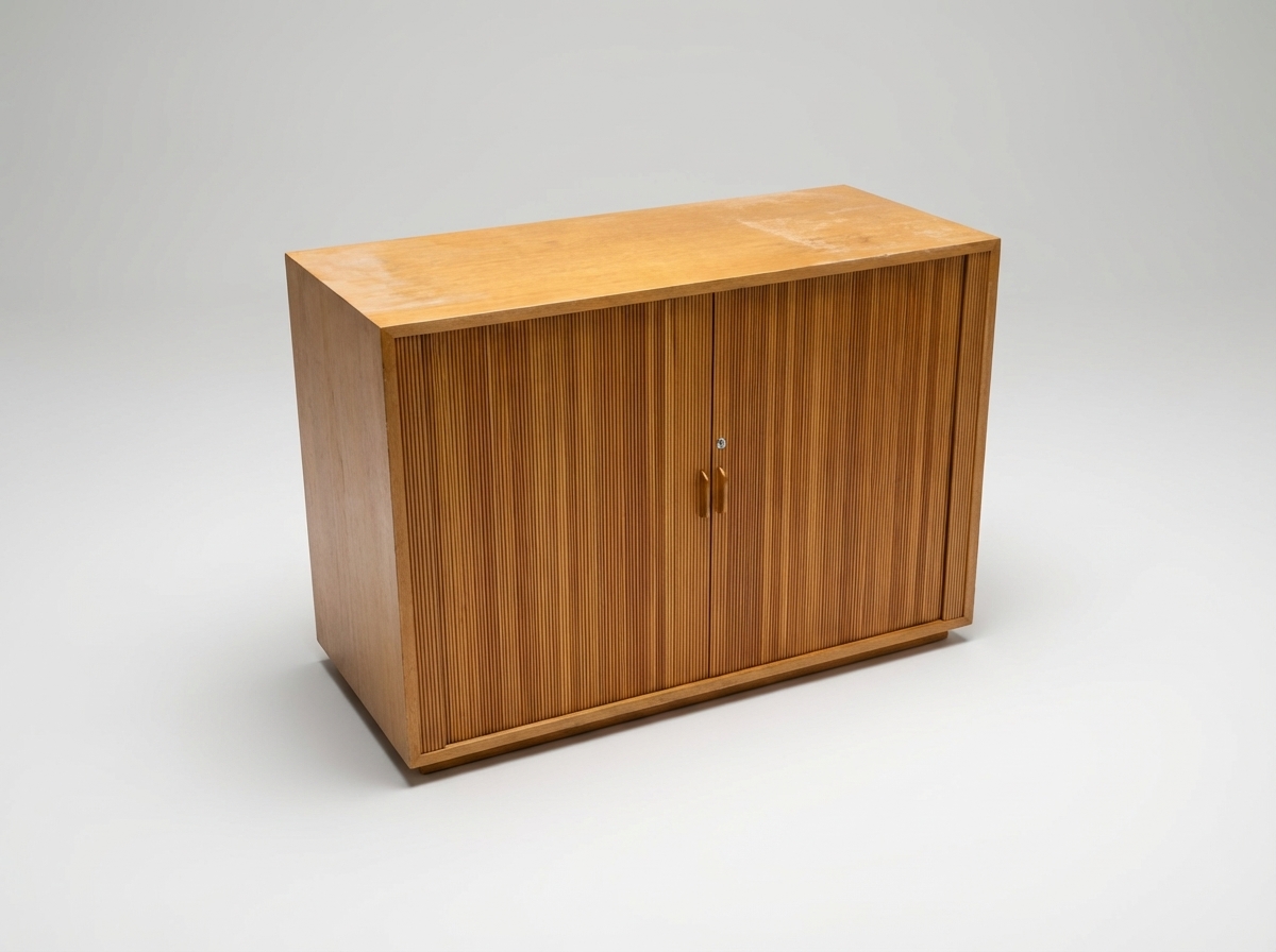 Arkivskab med jalousi låger, egetræ