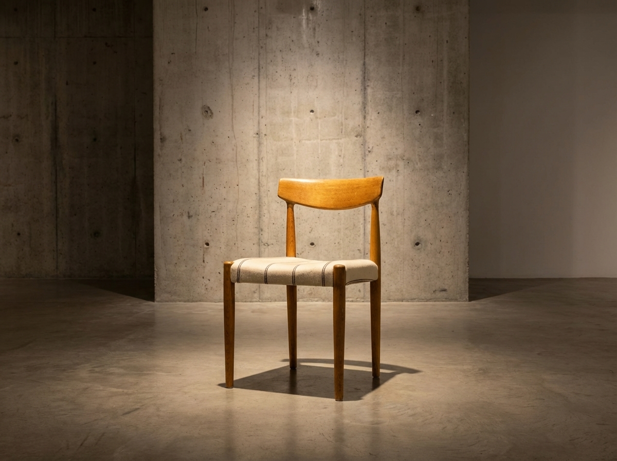 Seks stk spisestole i massiv egetræ, Knud Færch model 343