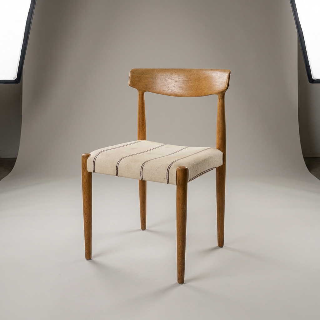 Seks stk spisestole i massiv egetræ, Knud Færch model 343