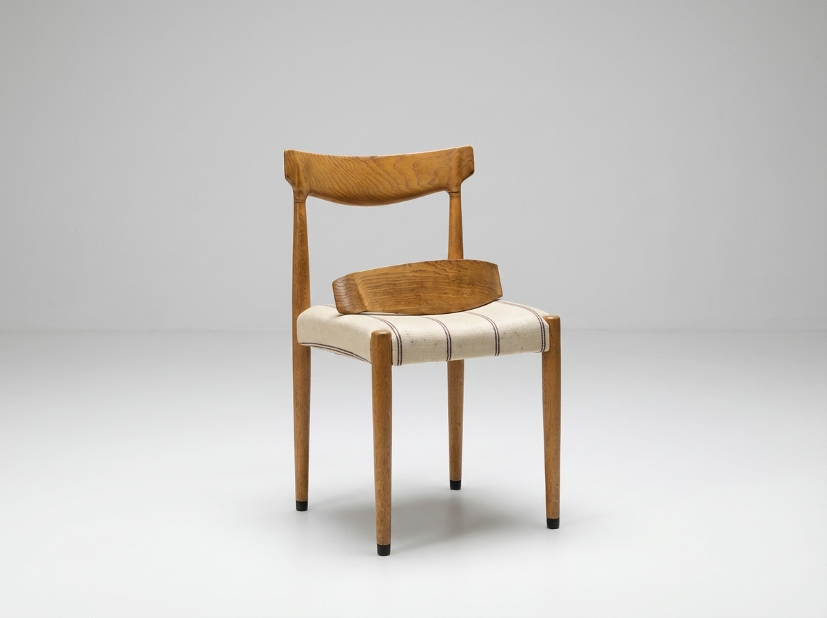 Seks stk spisestole i massiv egetræ, Knud Færch model 343