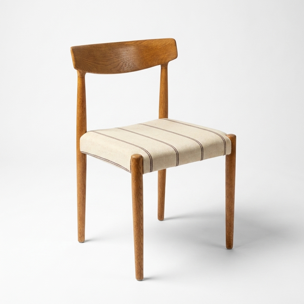 Seks stk spisestole i massiv egetræ, Knud Færch model 343