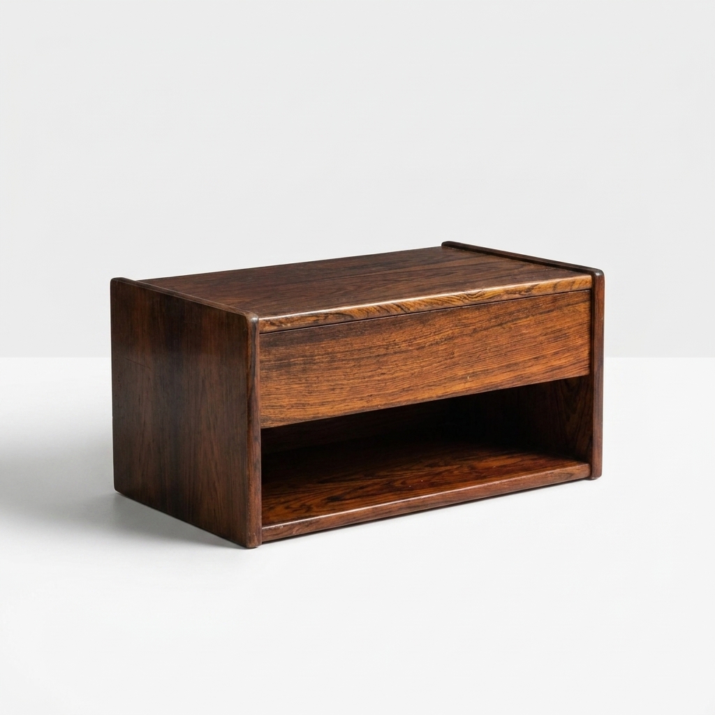 Sengebord med skuffe, palisander