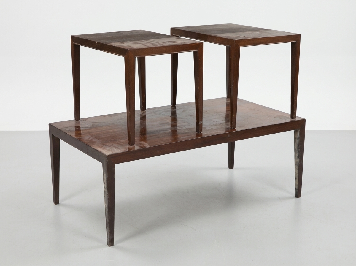 Severin Hansen sofabord og sideborde, lakeret mahogni