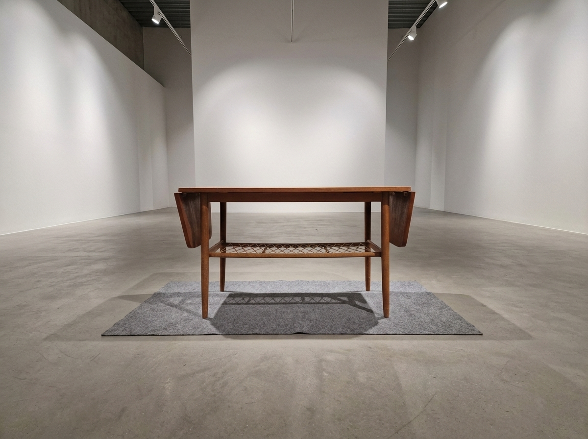 Sofabord med flethylde, teak