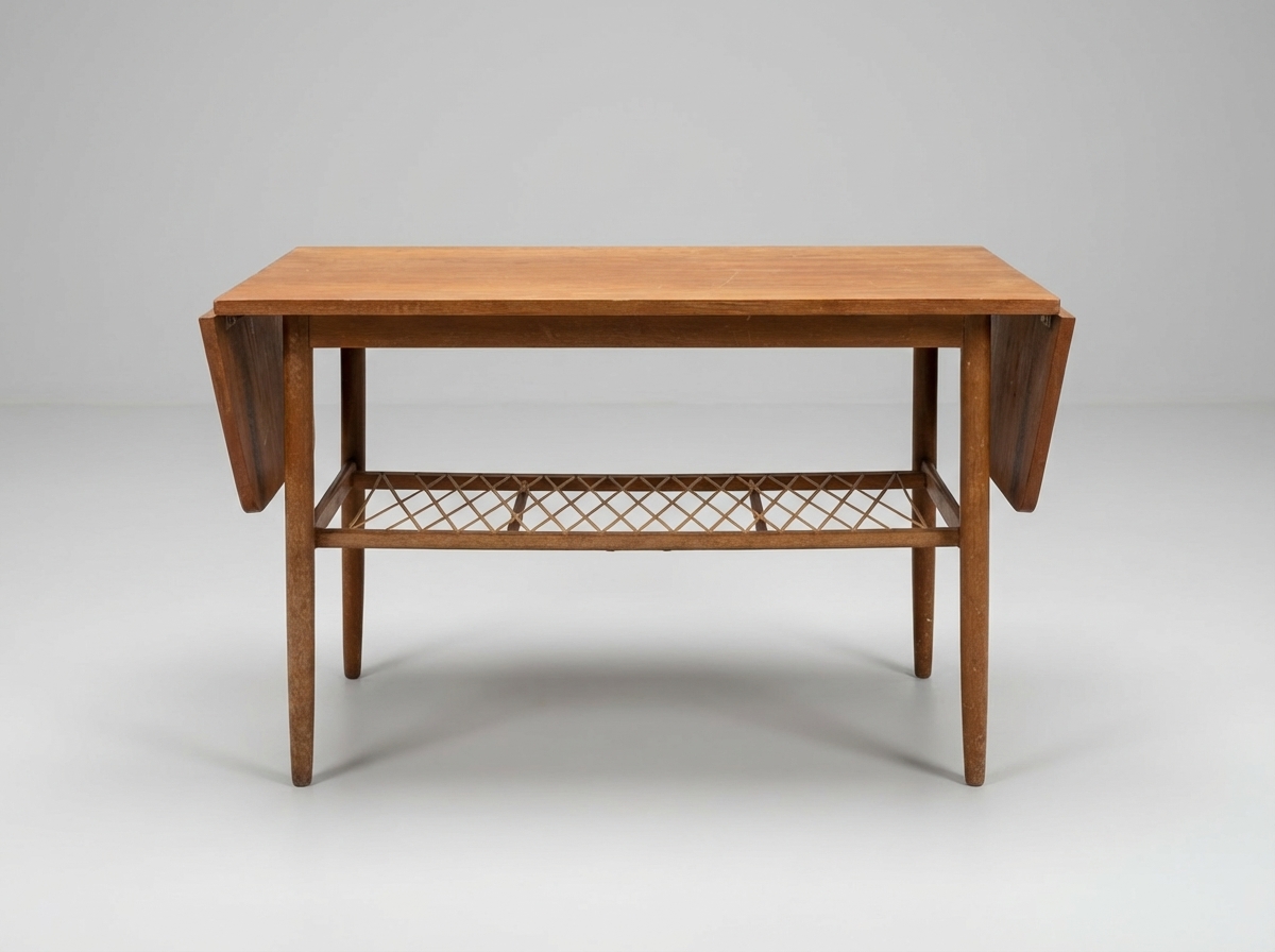 Sofabord med flethylde, teak