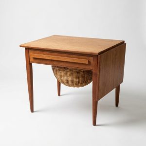 Sybord i teak med forlænger-klap, Johannes Andersen